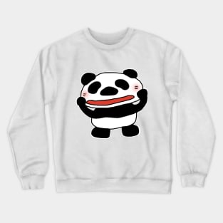 funny panda is feeling shy Crewneck Sweatshirt